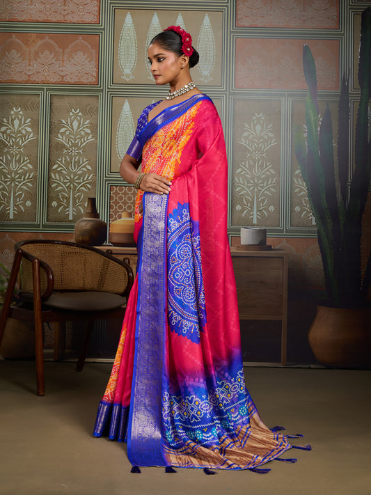 SUNSET ROYALE BANDHANI ARTISAN SAREE