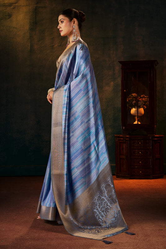 SAPPHIRE MIST SILK SAREE