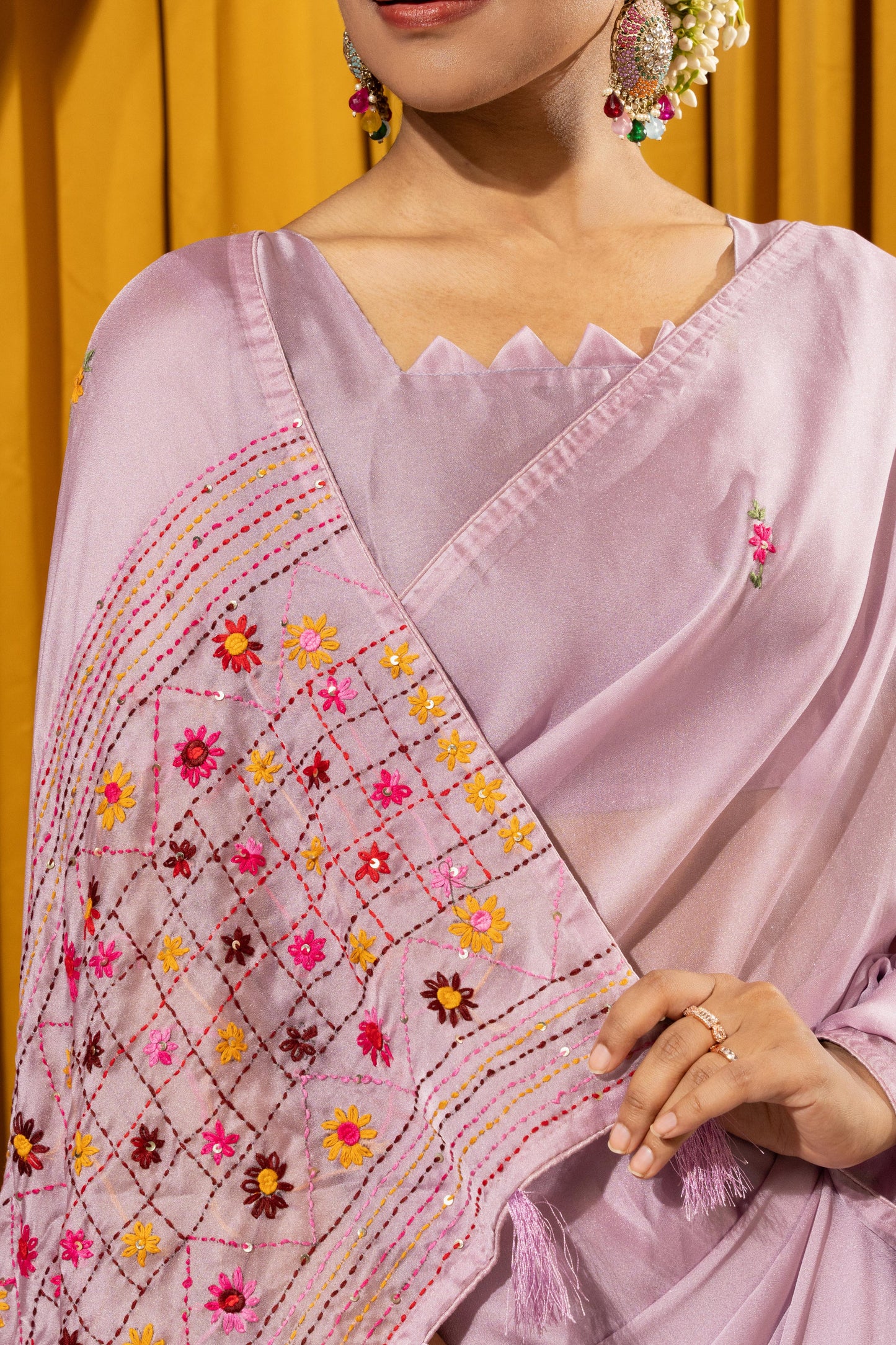 PRODUCT 8: ENCHANTING LAVENDER EMBROIDERED SAREE