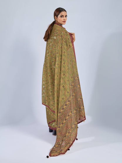 OLIVE VERDANT GEORGETTE SAREE