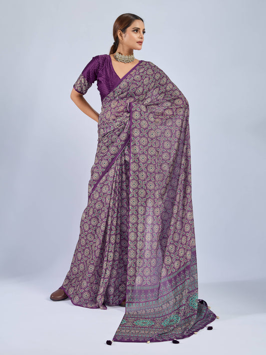 ROYAL AMETHYST MANDALA GEORGETTE SAREE