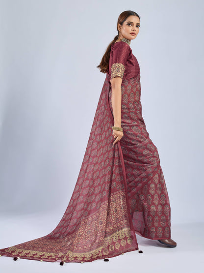 RUSTIC MAHOGANY GEORGETTE SAREE