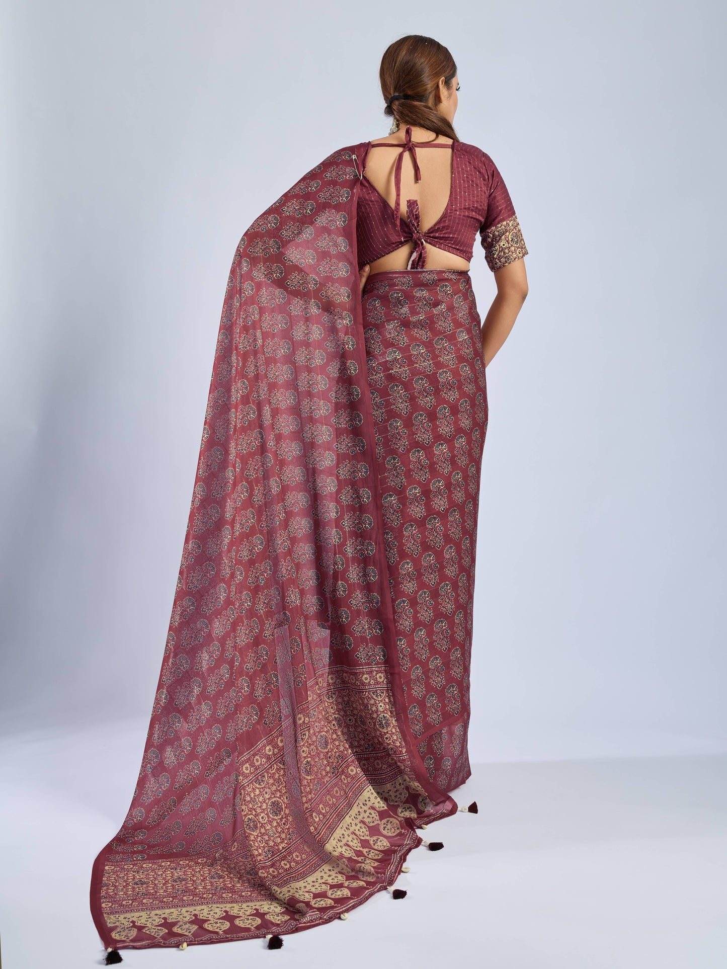 RUSTIC MAHOGANY GEORGETTE SAREE