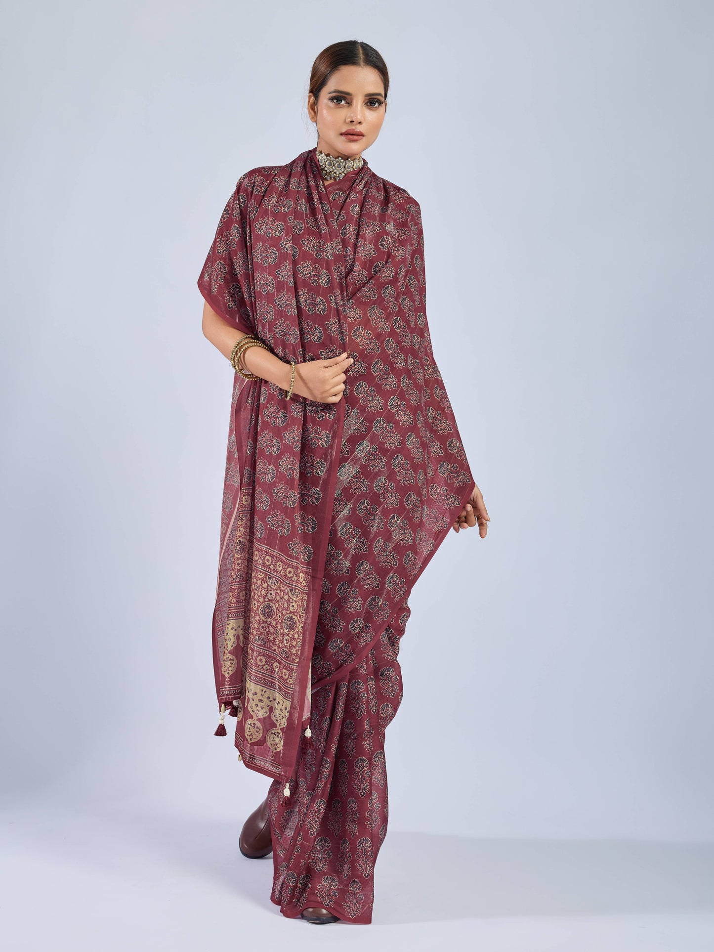 RUSTIC MAHOGANY GEORGETTE SAREE