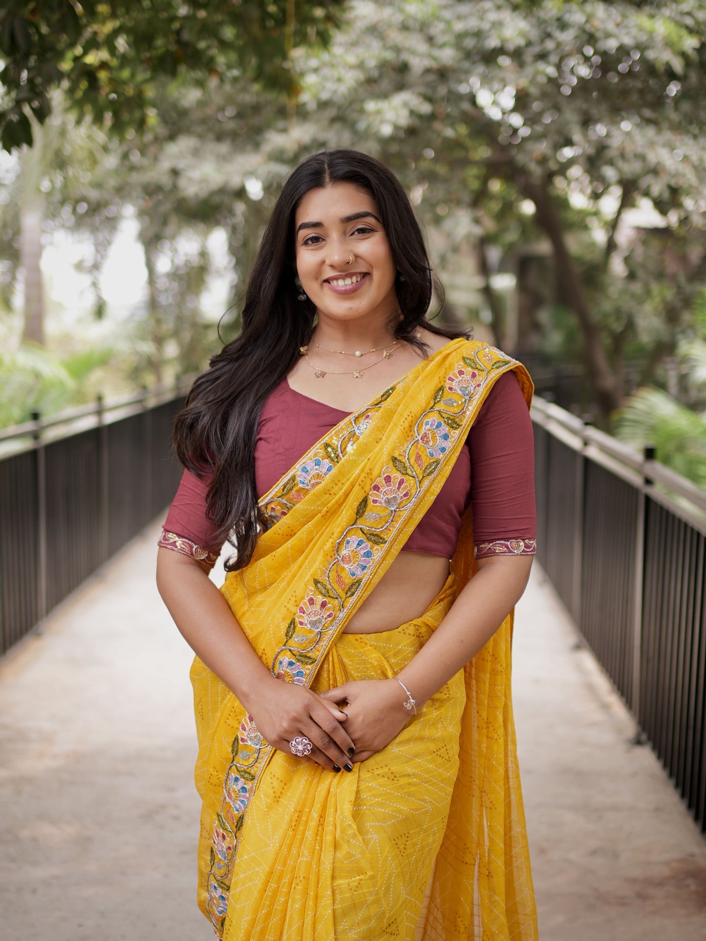 Marigold Muse Geometric Saree