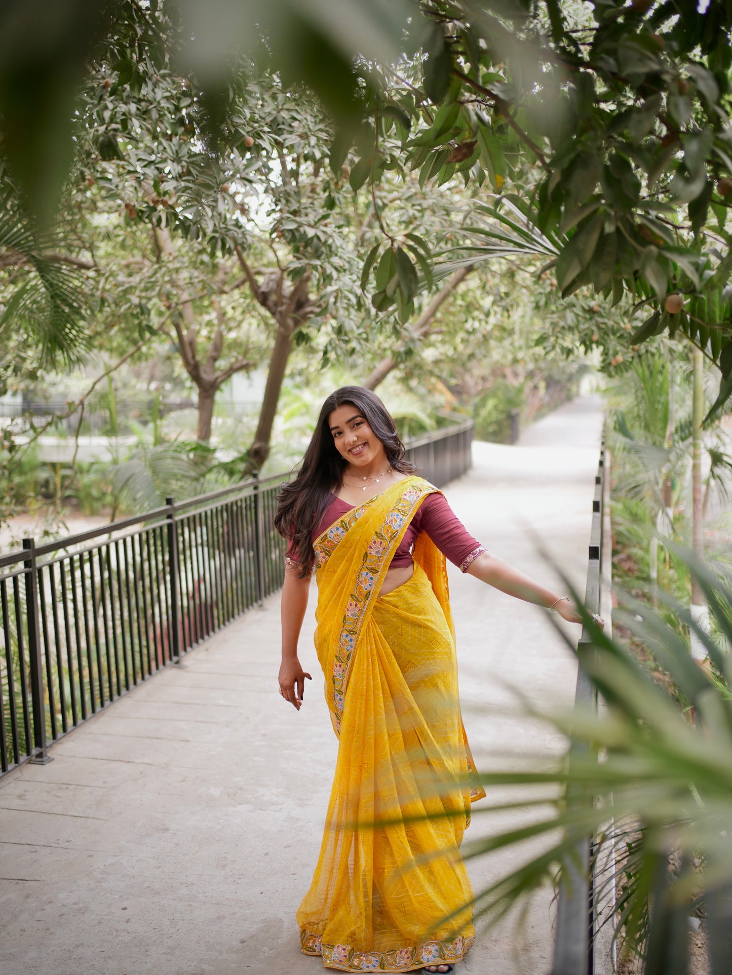 Marigold Muse Geometric Saree