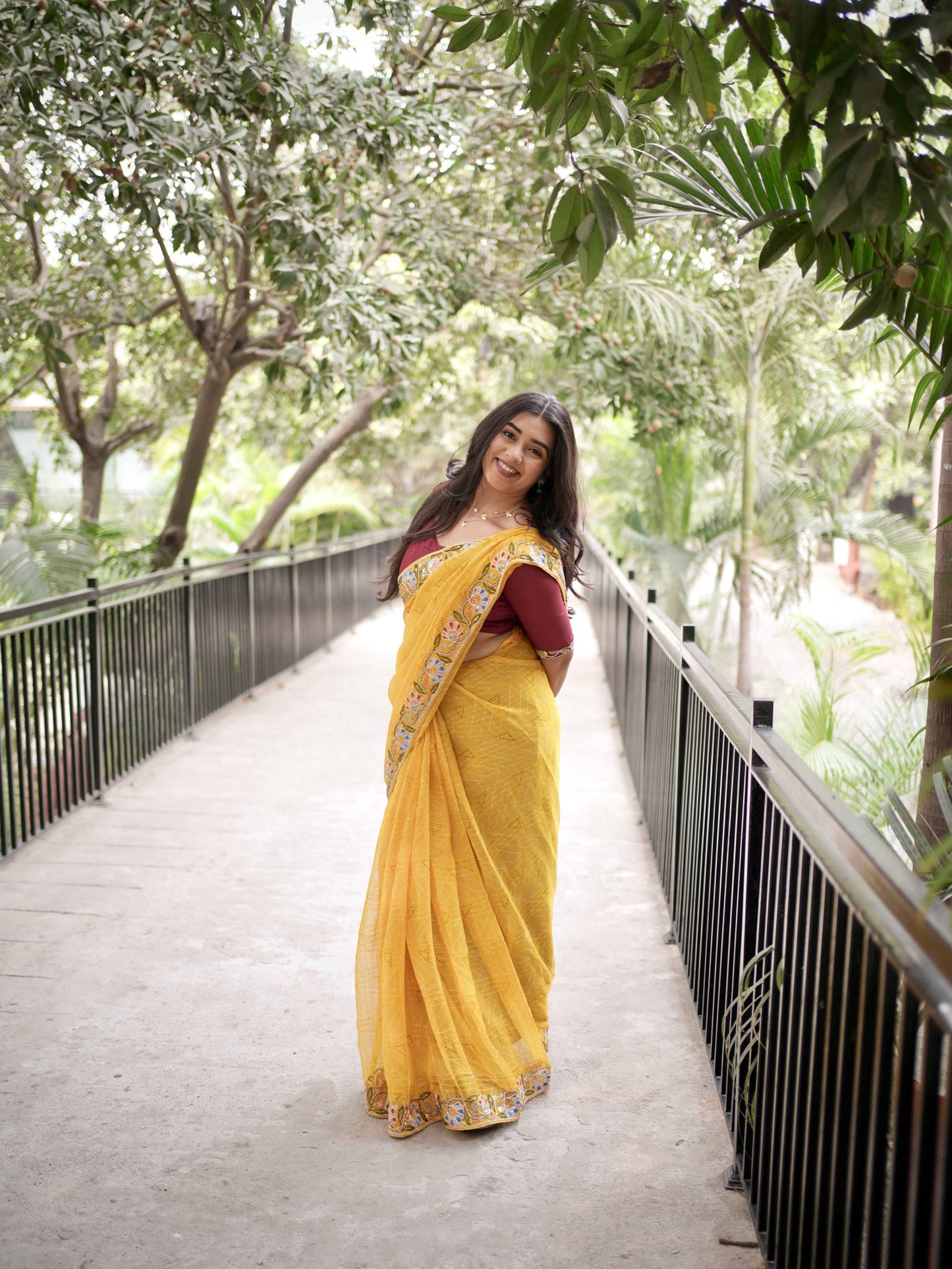 Marigold Muse Geometric Saree