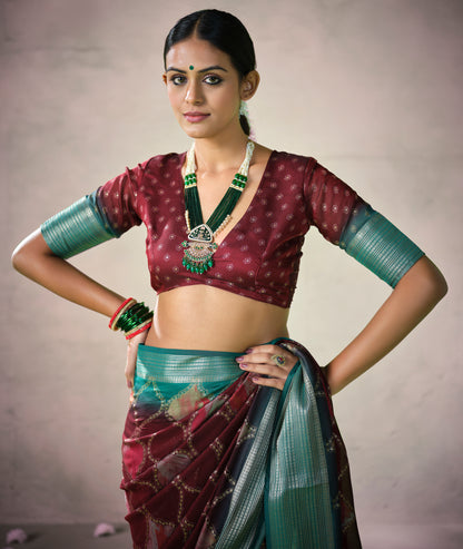 CRIMSON HERITAGE BANDHEJ SAREE