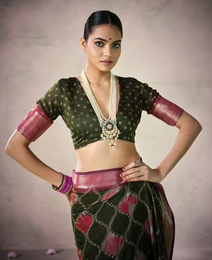 FOREST MOSS BANDHEJ SAREE