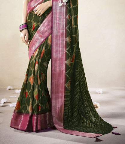 FOREST MOSS BANDHEJ SAREE