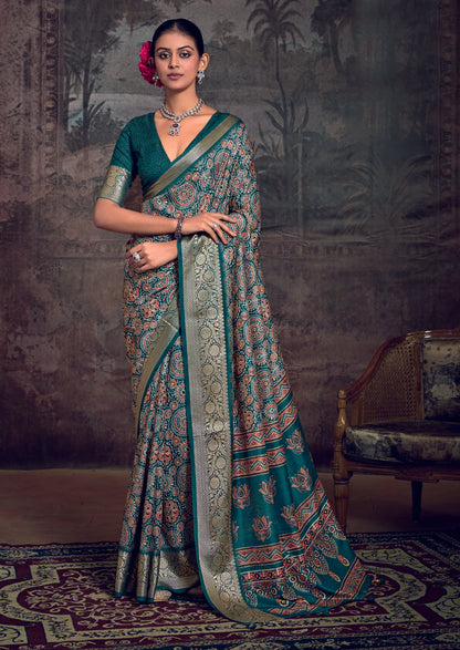 EMERALD HERITAGE SILK SAREE