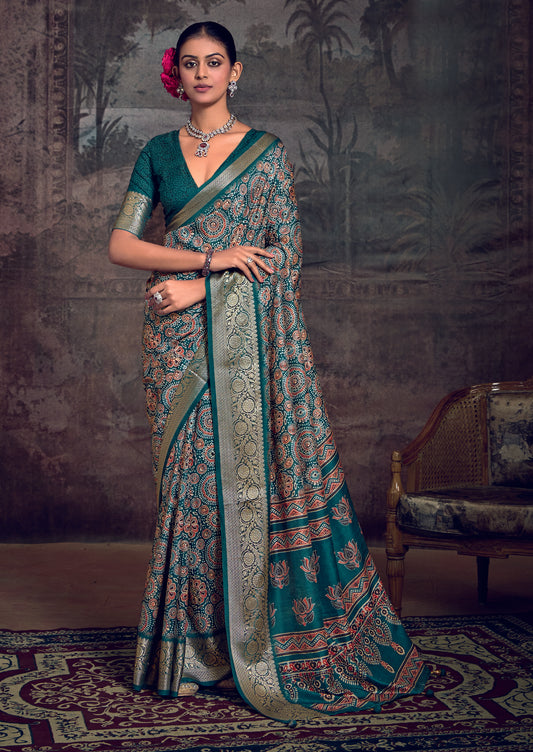 EMERALD HERITAGE SILK SAREE