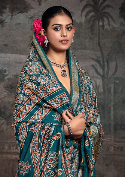 EMERALD HERITAGE SILK SAREE