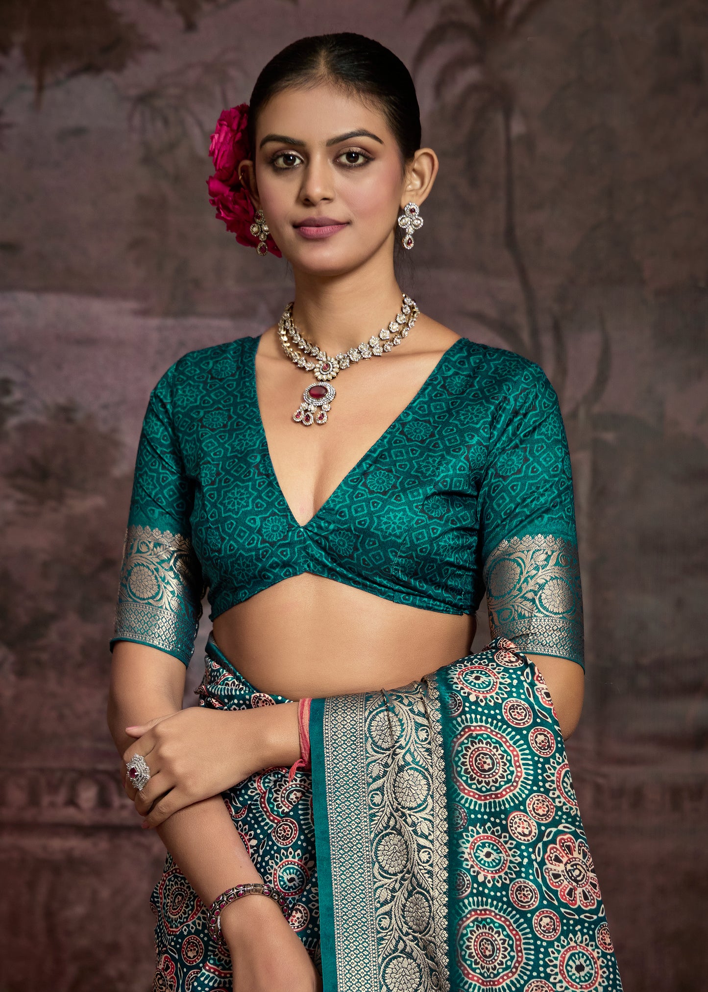 EMERALD HERITAGE SILK SAREE