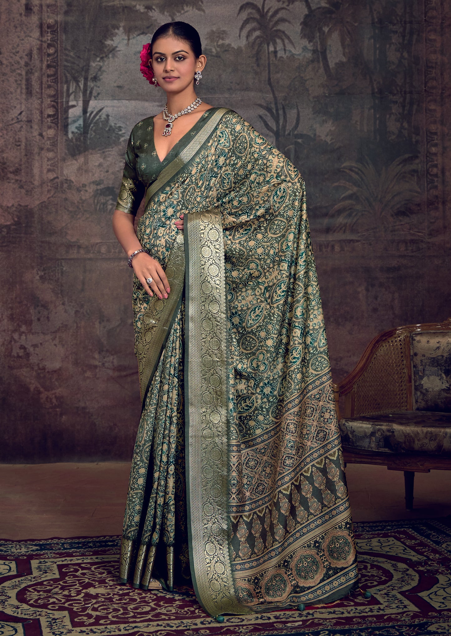 VERDANT LEAF BANARASI SILK SAREE