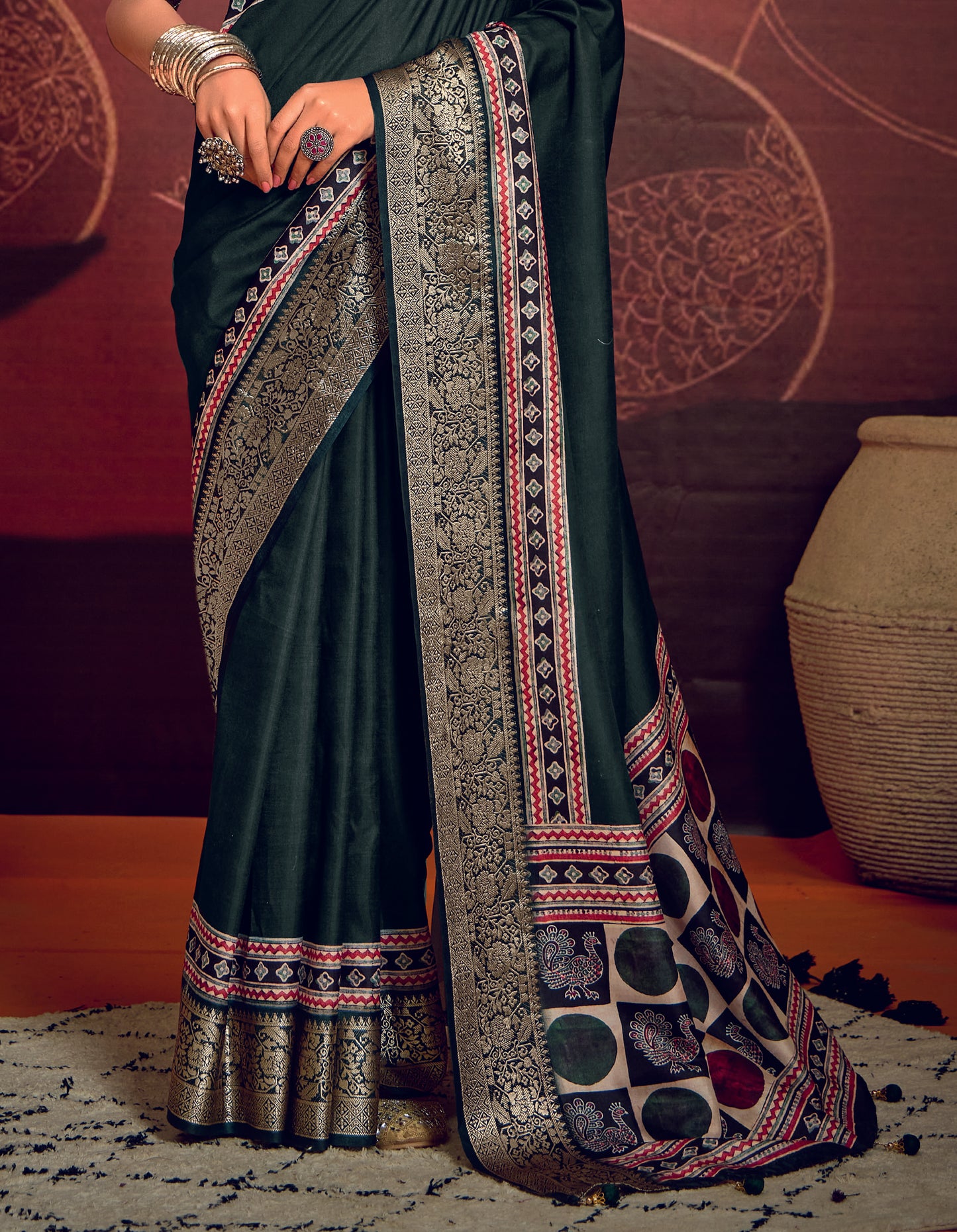 ROYAL EMERALD BANARASI SILK SAREE