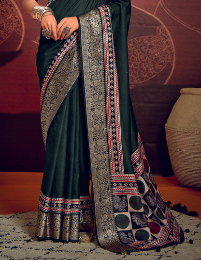 ROYAL EMERALD BANARASI SILK SAREE