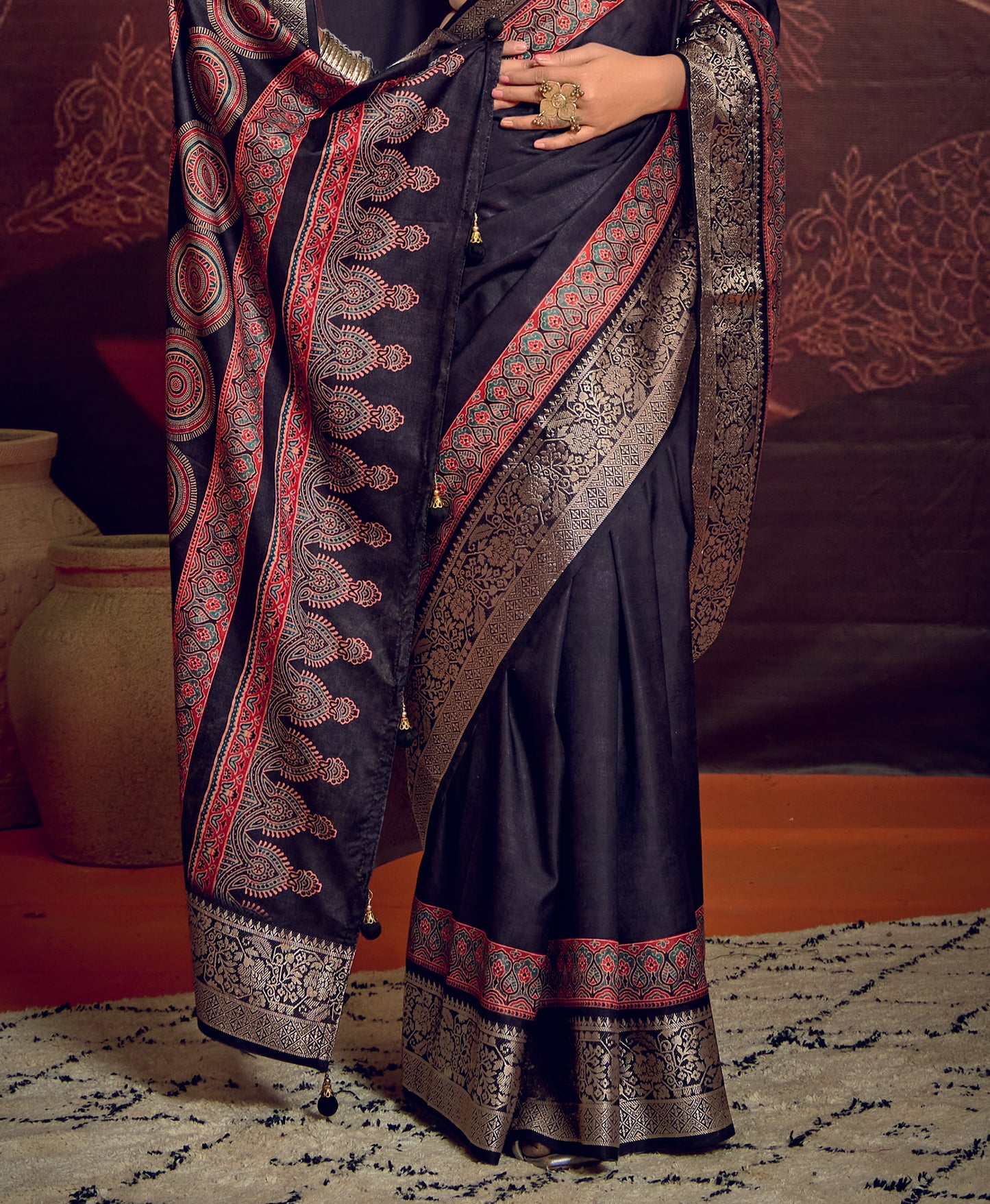 MIDNIGHT INDIGO BANARASI SILK SAREE