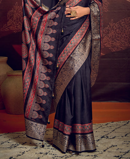 MIDNIGHT INDIGO BANARASI SILK SAREE