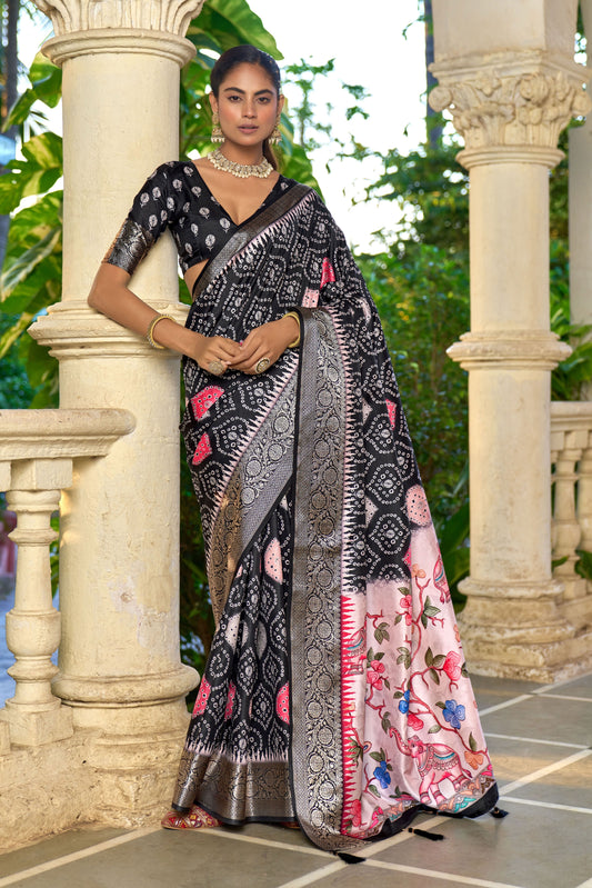 EBONY BANDHANI HERITAGE SAREE