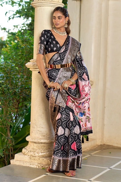 EBONY BANDHANI HERITAGE SAREE