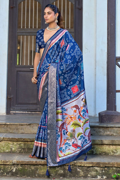 SAPPHIRE INDIGO BANDHANI SAREE
