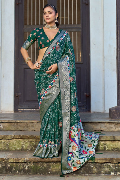 EMERALD FOREST BANDHANI SAREE