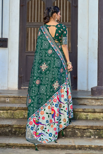 EMERALD FOREST BANDHANI SAREE