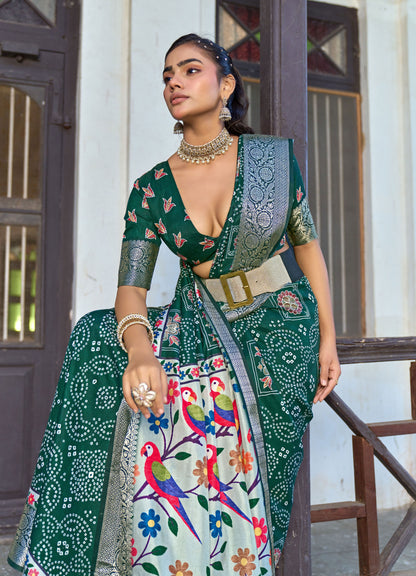EMERALD FOREST BANDHANI SAREE