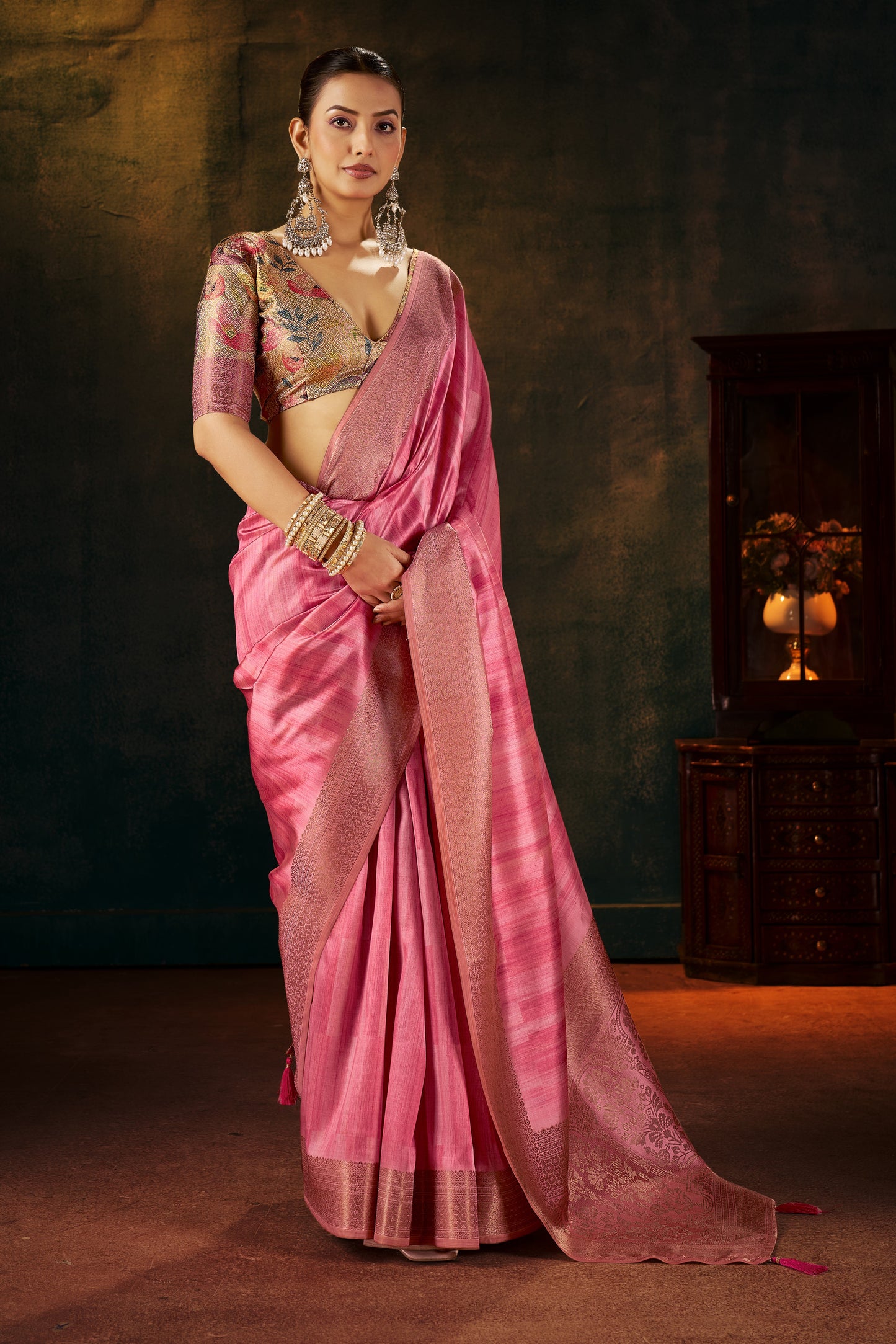 BLOSSOM PINK SILK SAREE