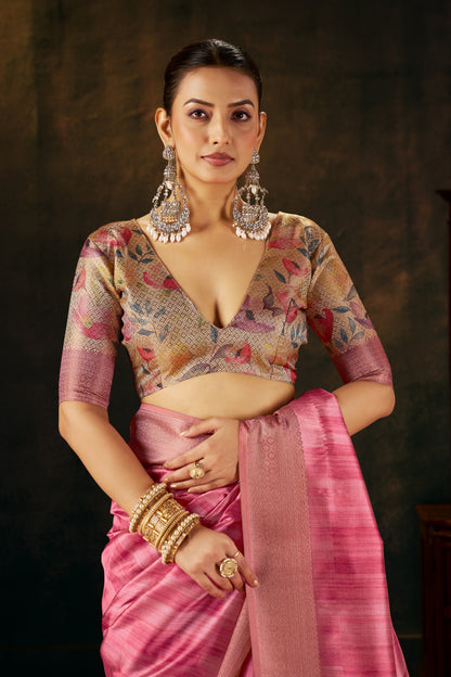 BLOSSOM PINK SILK SAREE