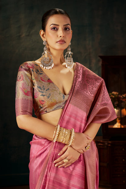 BLOSSOM PINK SILK SAREE