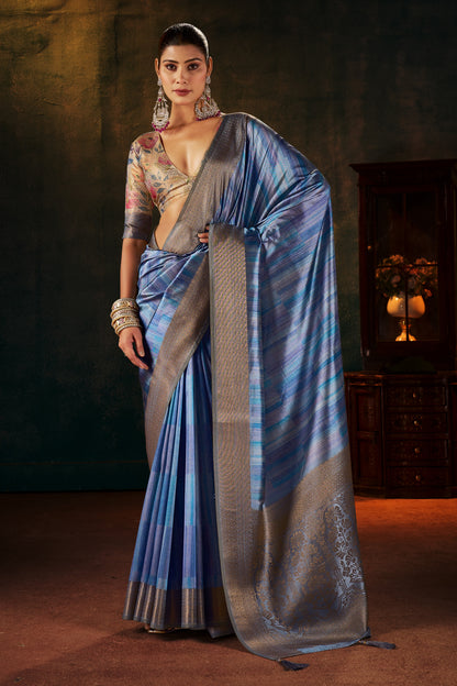 SAPPHIRE MIST SILK SAREE