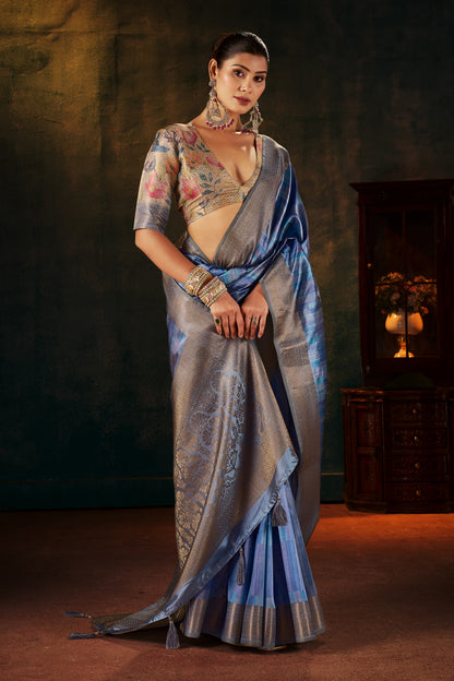 SAPPHIRE MIST SILK SAREE