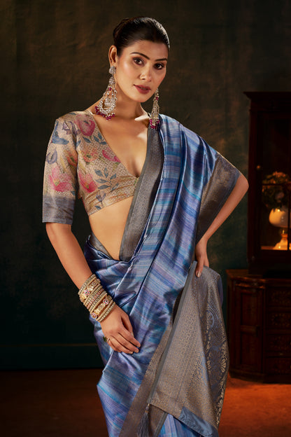 SAPPHIRE MIST SILK SAREE