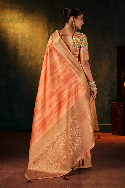 CORAL NECTAR SILK SAREE