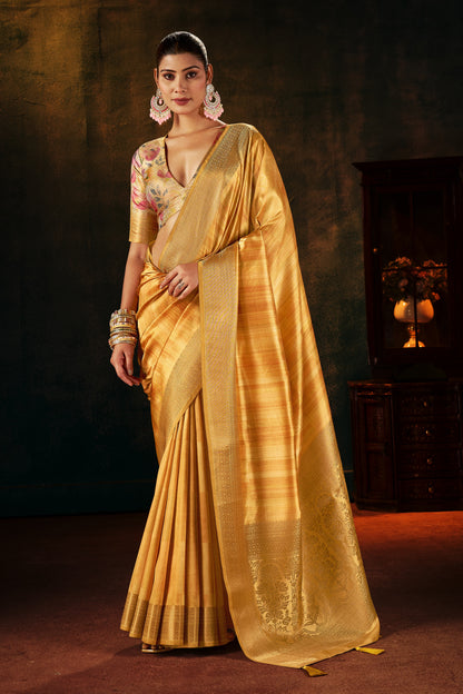 GOLDEN HONEY SILK SAREE