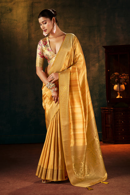 GOLDEN HONEY SILK SAREE