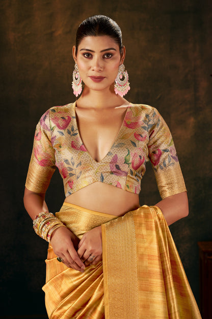 GOLDEN HONEY SILK SAREE