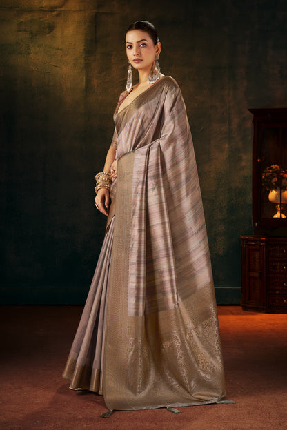 MOONLIT SILVER SILK SAREE