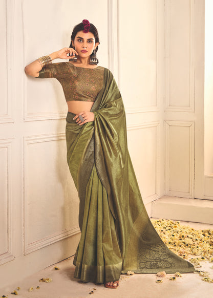MOSS GREEN SILK SAREE