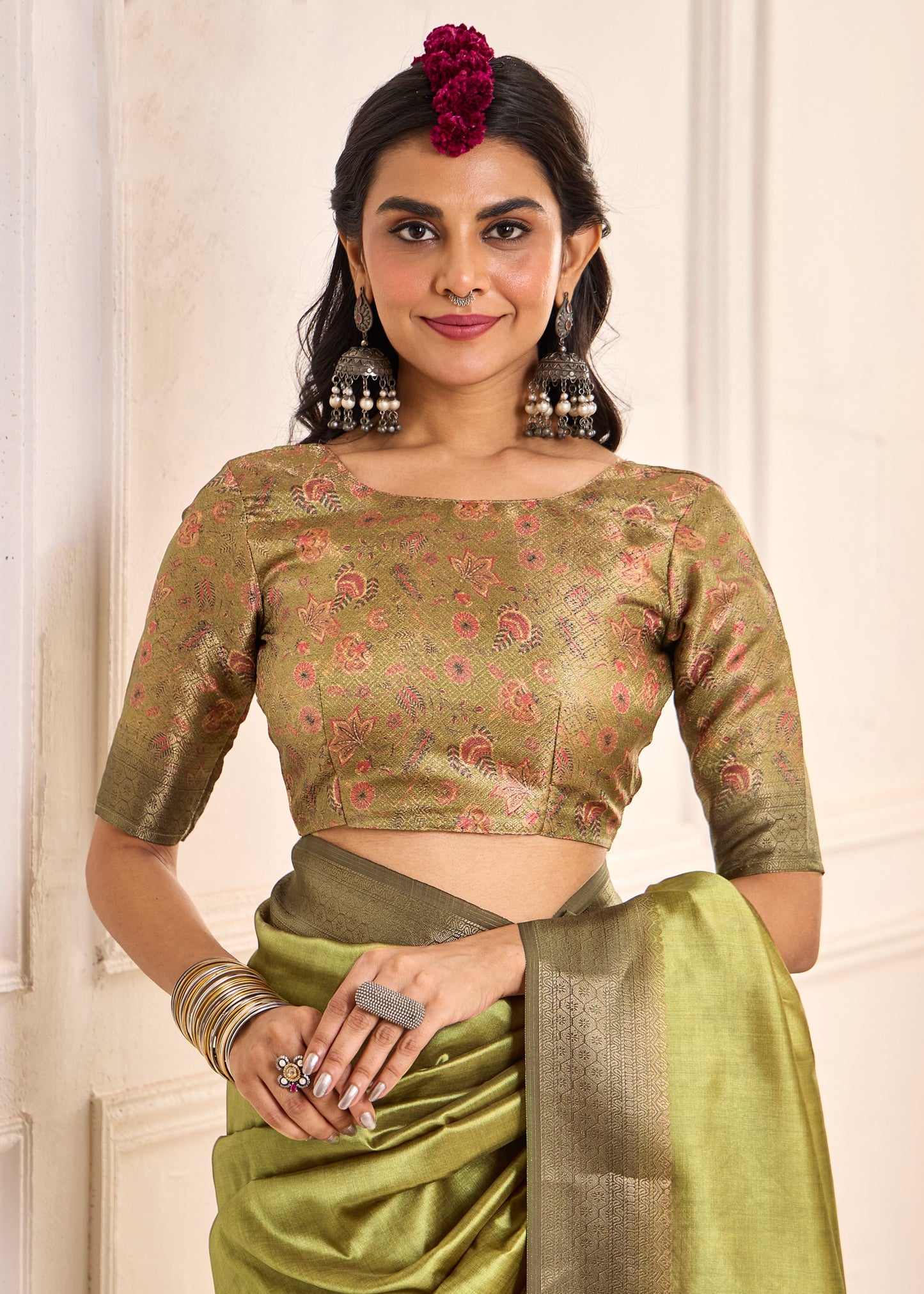 MOSS GREEN SILK SAREE