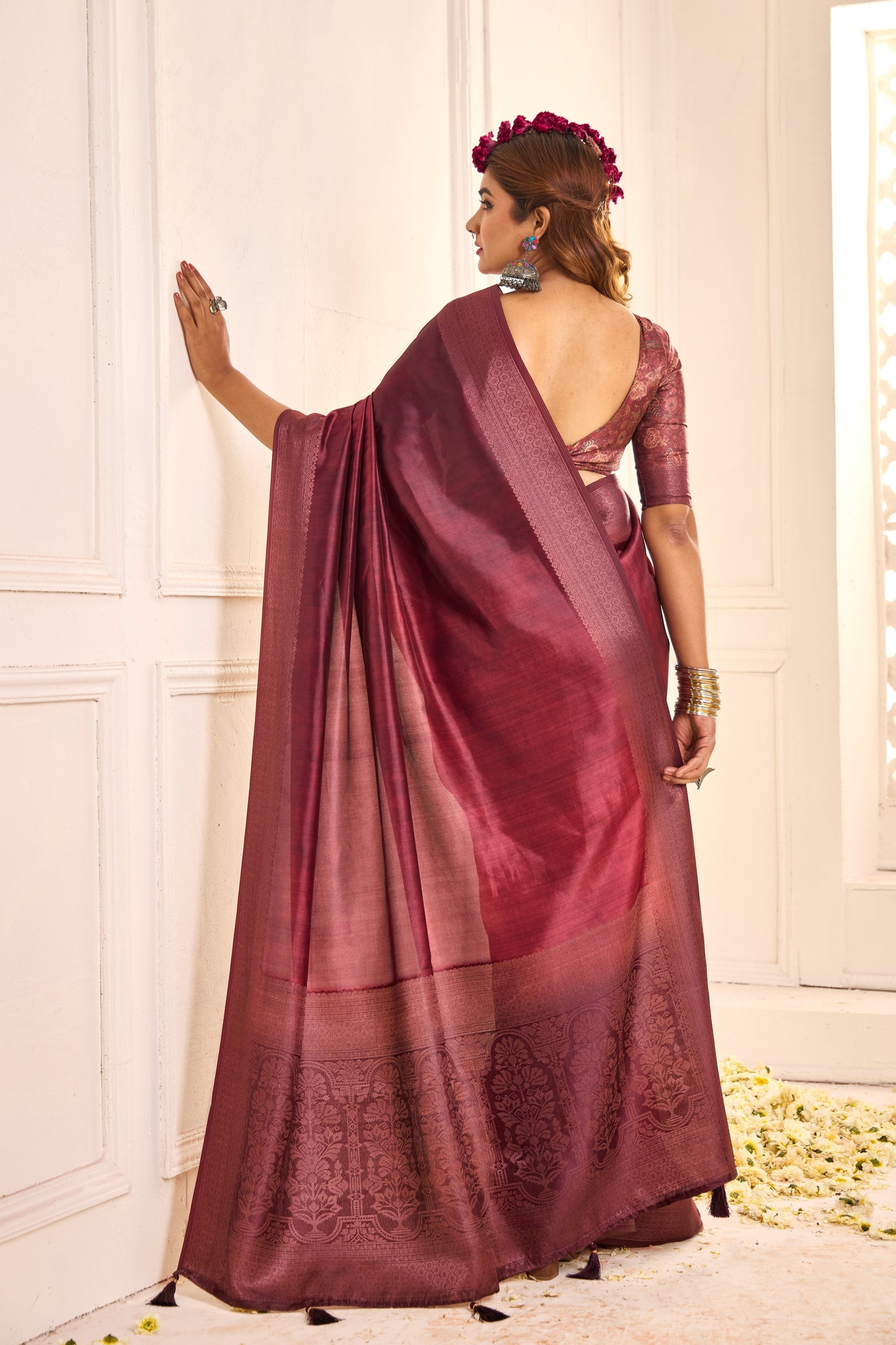 ROYAL BURGUNDY SILK SAREE