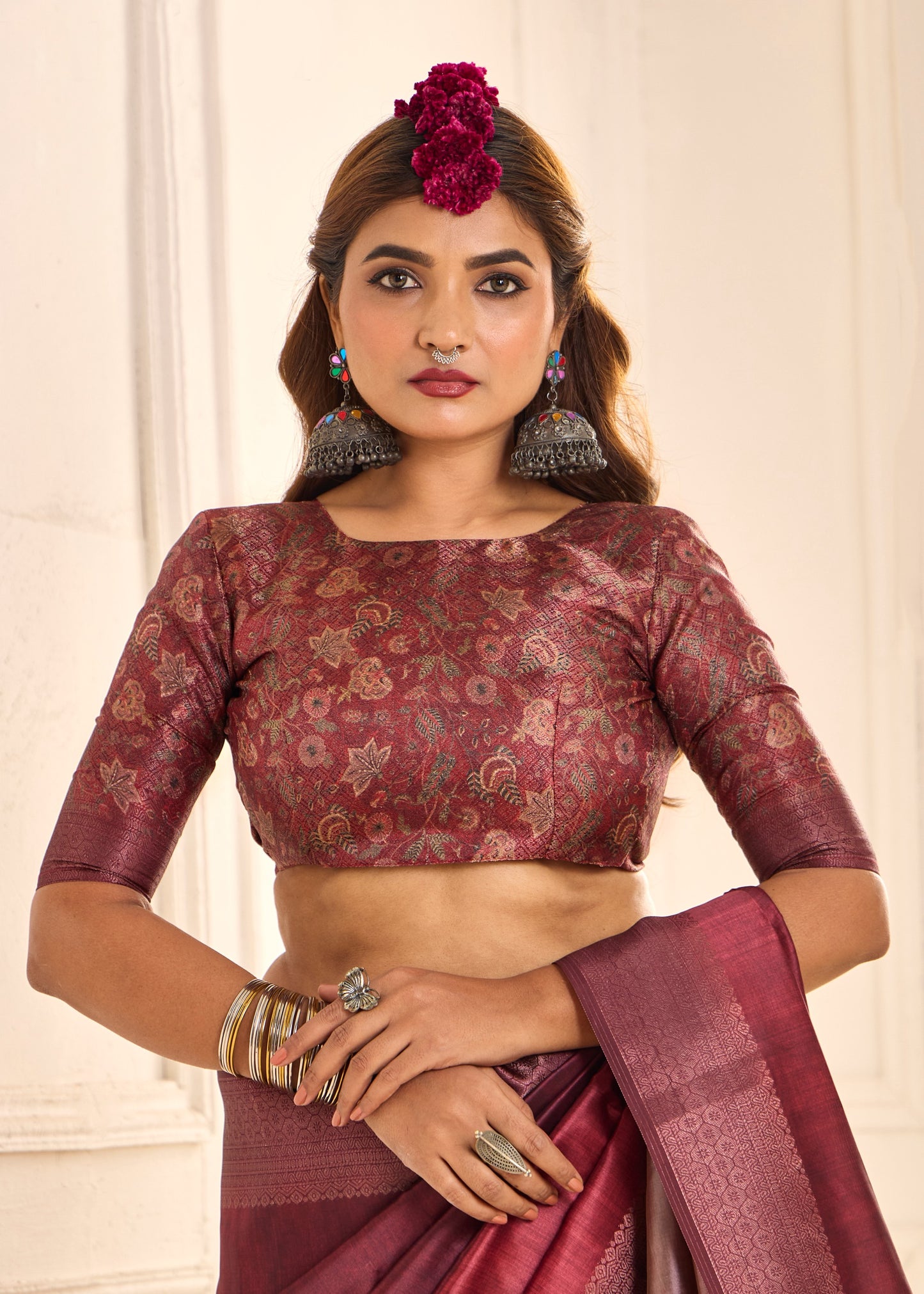 ROYAL BURGUNDY SILK SAREE