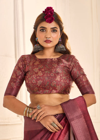 ROYAL BURGUNDY SILK SAREE