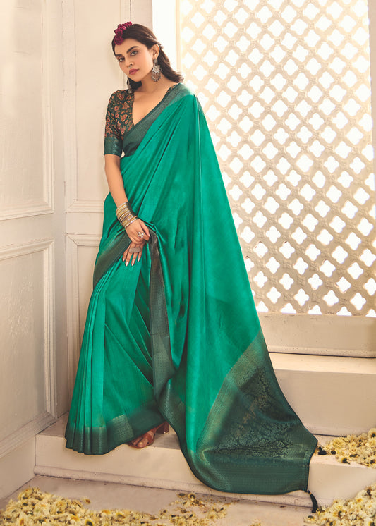 ROYAL AQUAMARINE SILK SAREE