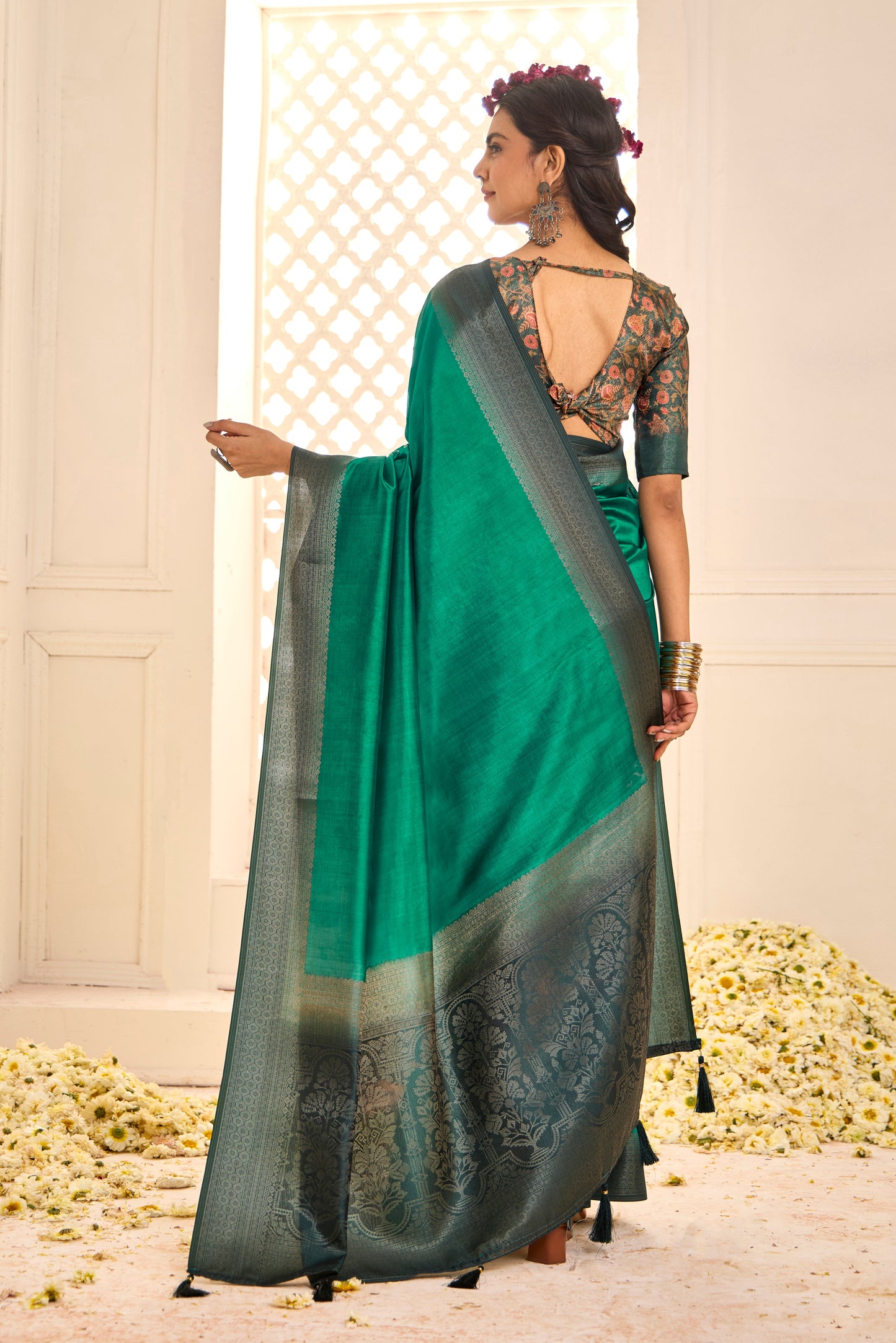 ROYAL AQUAMARINE SILK SAREE