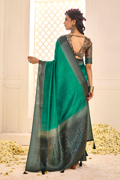 ROYAL AQUAMARINE SILK SAREE