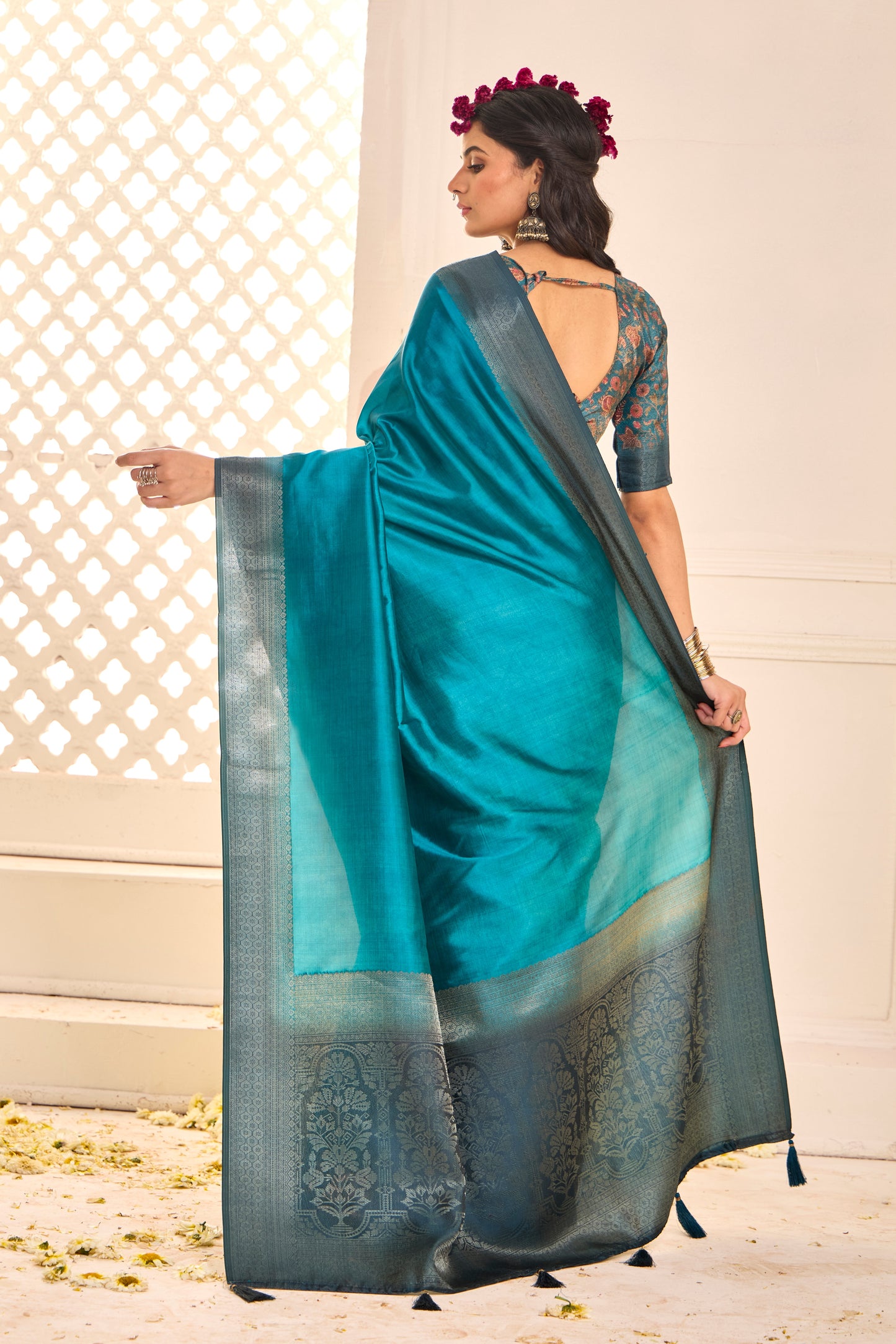 CELESTIAL AZURE SILK SAREE