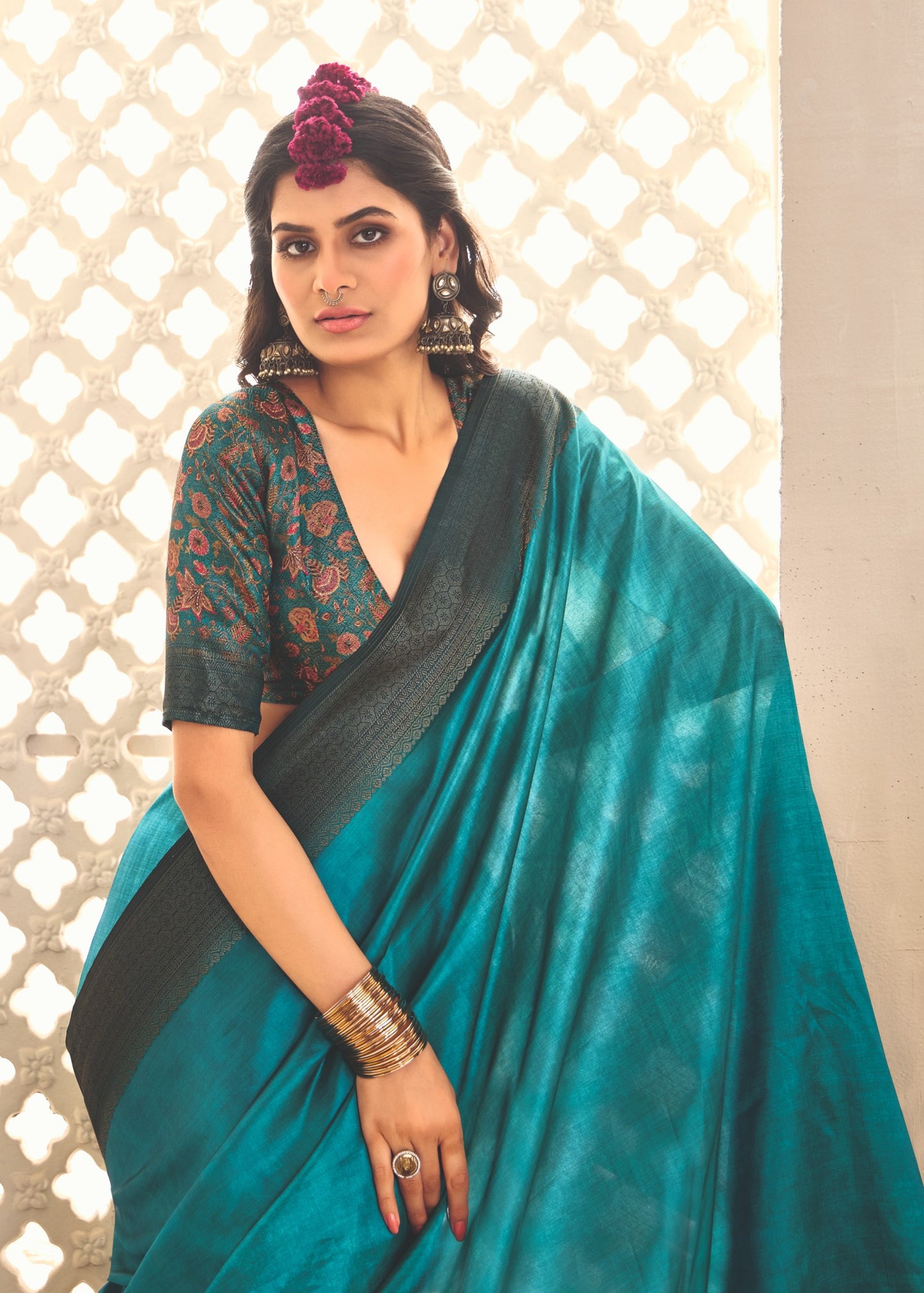 CELESTIAL AZURE SILK SAREE